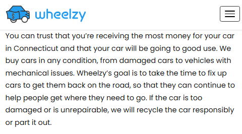 Wheelzy.com sell car with mechanical problems answer Wheelzy website stating they buy cars in any condition including damaged cars and vehicles with mechanical issues