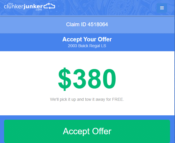 2003 Buick Regal Payout