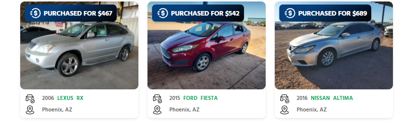 sell a junk car in arizona cashforcars CashForCars quote for a junk car in Arizona