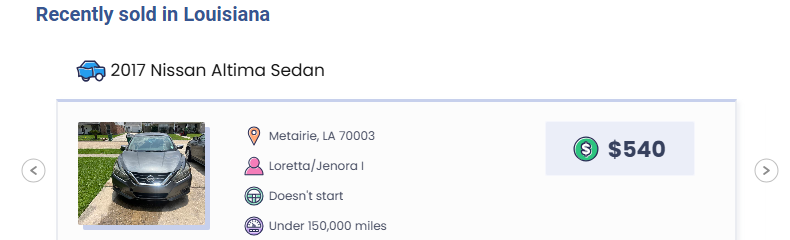 sell a junk car in louisiana wheelzy Wheelzy quote for a junk car in Louisiana