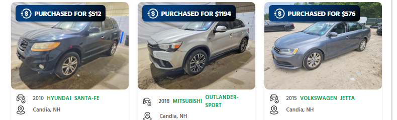 sell a junk car in new hampshire cashforcars CashForCars quote for an old high-mileage car in New Hampshire