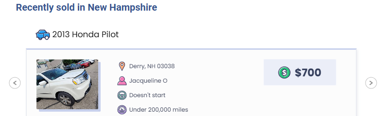 sell a junk car in new hampshire wheelzy Wheelzy quote for a wrecked car in New Hampshire