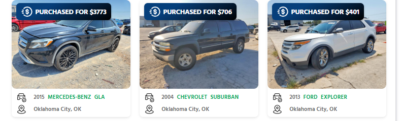 sell a junk car in oklahoma cashforcars CashForCars quote for a junk car in Oklahoma showing the instant offer screen