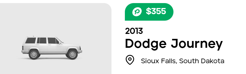 sell a junk car in south dakota peddle Peddle recent purchase tile: a 2013 Dodge Journey in Sioux Falls, South Dakota, bought for $355