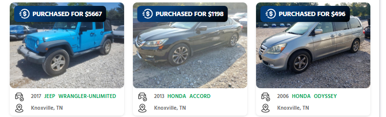 sell a junk car in tennessee cashforcars CashForCars's recently bought cars in Tennessee, from its Tennessee page