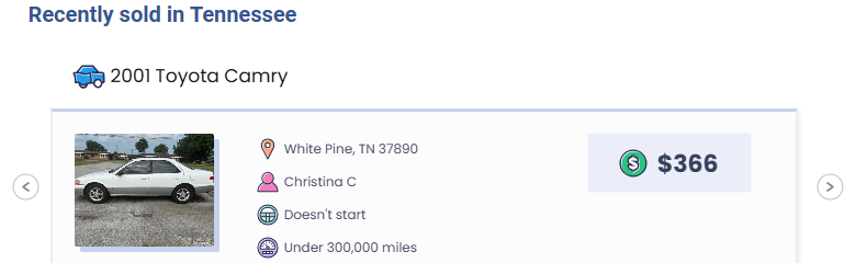 sell a junk car in tennessee wheelzy Wheelzy's recently bought cars in Tennessee, from its Tennessee page