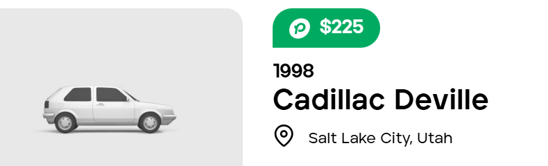 sell a junk car in utah peddle Peddle recent purchase tile: a 1998 Cadillac DeVille in Salt Lake City, Utah, bought for $225