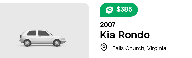 sell a junk car in virginia peddle Peddle recent purchase tile: a 2007 Kia Rondo in Falls Church, Virginia, bought for $385